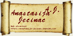 Anastasija Ječinac vizit kartica